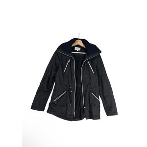 Laundry by Shelli Segal Quilted Womens Sz S Black Full Zip Holiday Winter Jacket